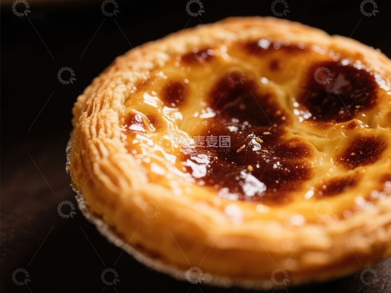 高清大图下载【趣麦麦图】金黄酥皮蛋挞特写