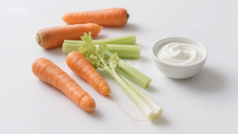 高清大图下载【趣麦麦图】胡萝卜芹菜配蘸酱