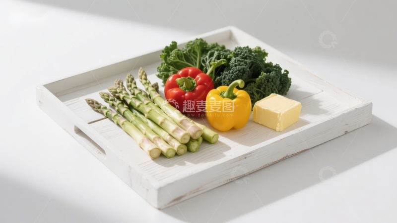 高清大图下载【趣麦麦图】新鲜蔬菜与黄油摆盘