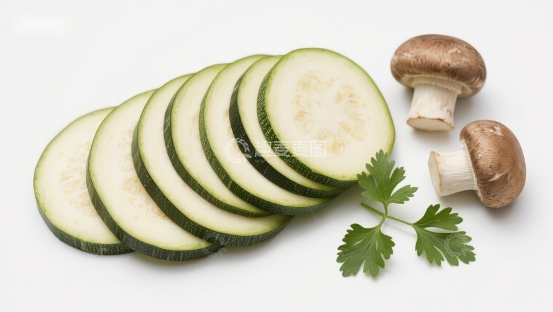 高清大图下载【趣麦麦图】切片西葫芦与蘑菇