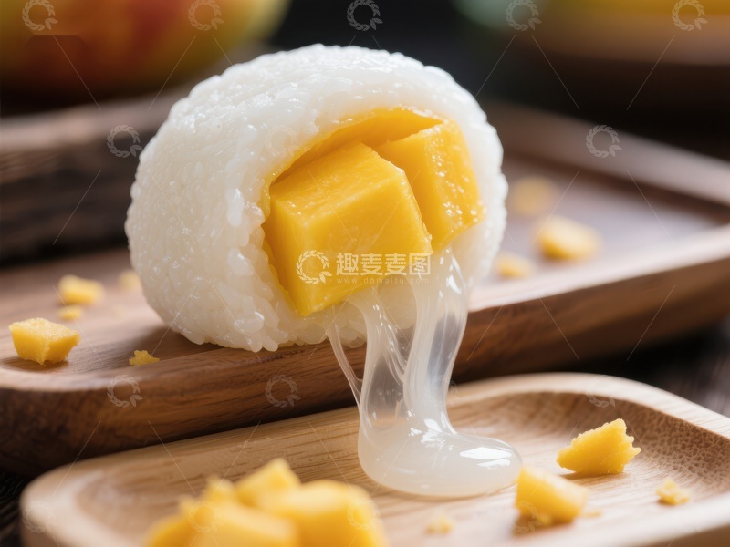 高清大图下载【趣麦麦图】芒果糯米糍，甜蜜软糯