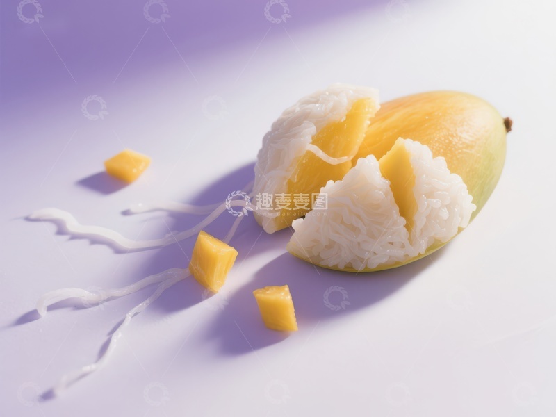 高清大图下载【趣麦麦图】芒果糯米饭的美味呈现