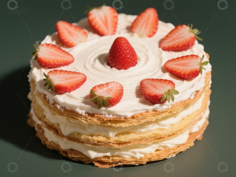 高清大图下载【趣麦麦图】草莓奶油蛋糕