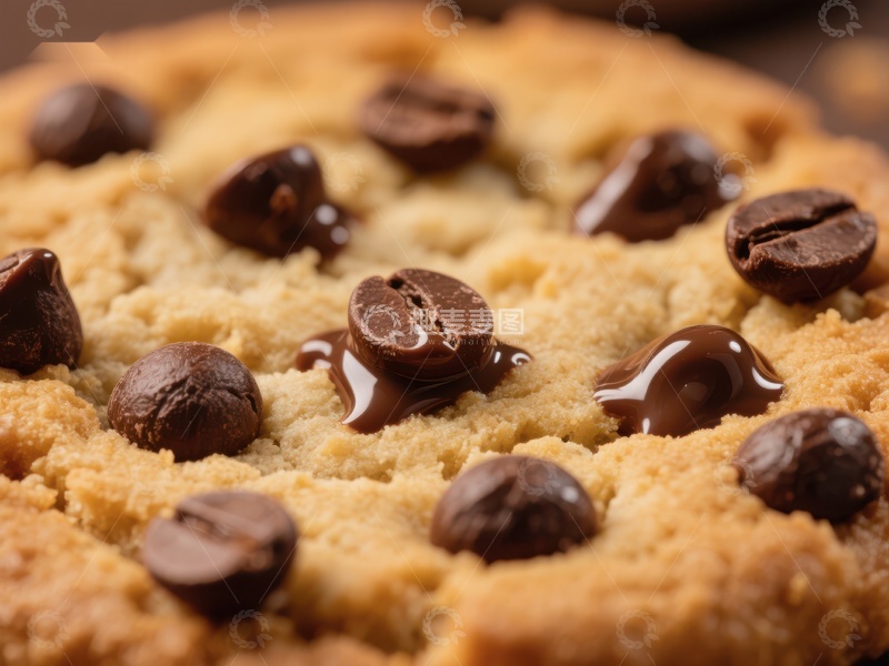 高清大图下载【趣麦麦图】巧克力豆饼干特写