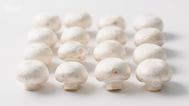 高清大图下载【趣麦麦图】整齐排列的白色香菇