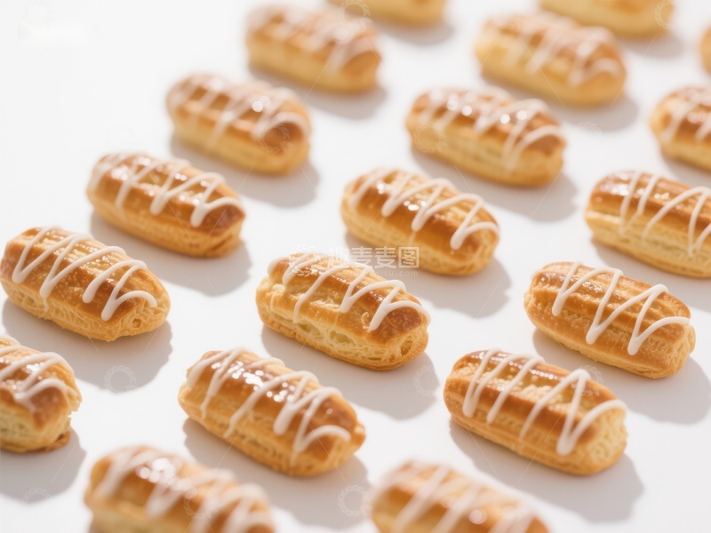 精致奶油小酥条整齐排列