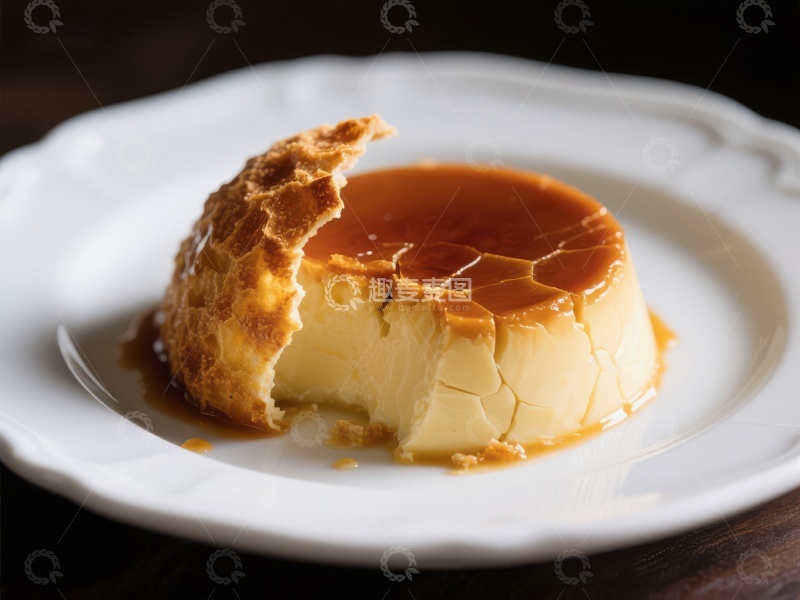 高清大图下载【趣麦麦图】焦糖布丁，一口咬开的甜蜜