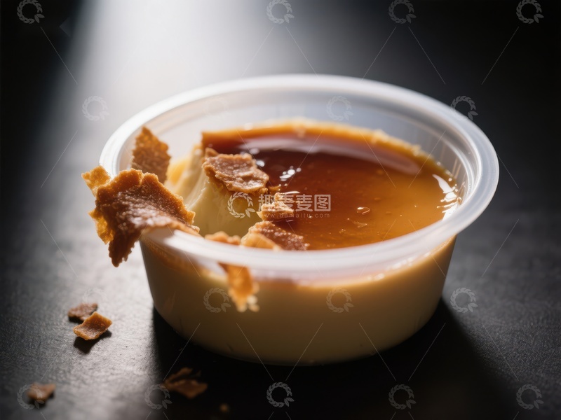 高清大图下载【趣麦麦图】焦糖布丁配饼干碎