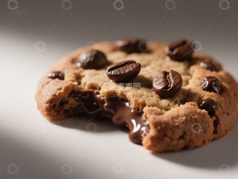 高清大图下载【趣麦麦图】巧克力豆饼干与咖啡豆的完美结合