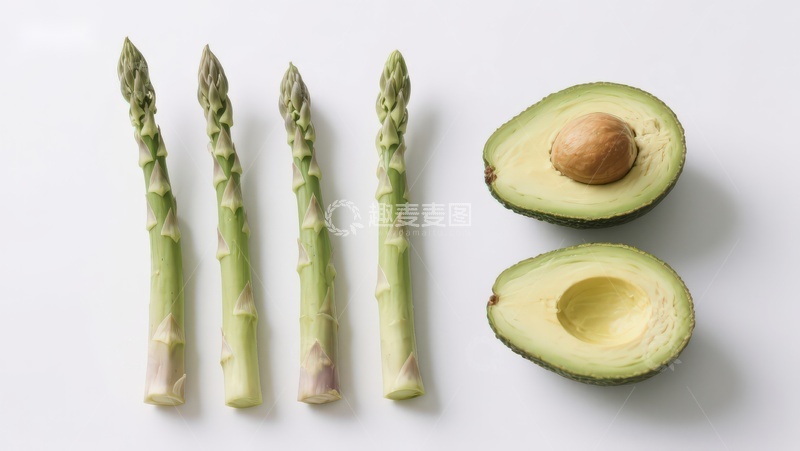 高清大图下载【趣麦麦图】芦笋与牛油果切面展示