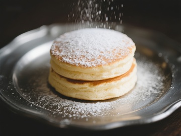 撒糖粉的松饼特写
