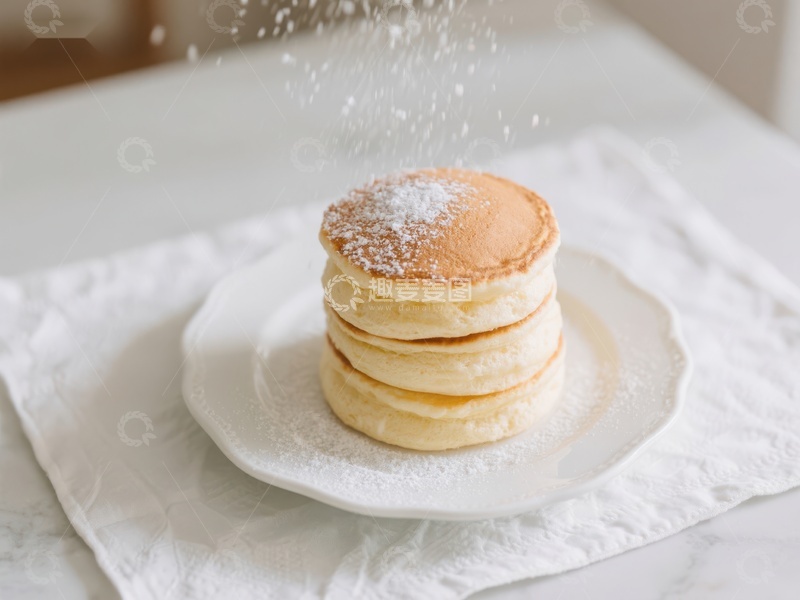 高清大图下载【趣麦麦图】撒糖粉的松饼堆
