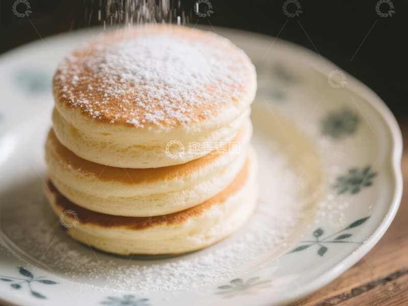 高清大图下载【趣麦麦图】撒糖粉的松饼堆