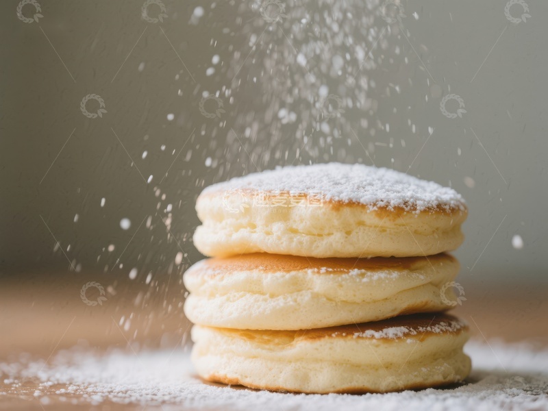 高清大图下载【趣麦麦图】撒糖粉的松饼堆
