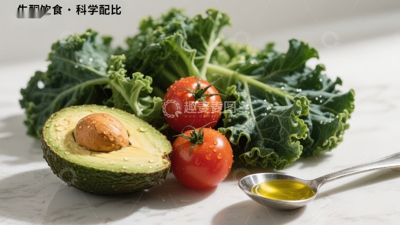 高清大图下载【趣麦麦图】新鲜蔬菜与牛油果摆盘