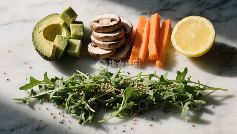 高清大图下载【趣麦麦图】新鲜蔬菜与香草食材摆拍