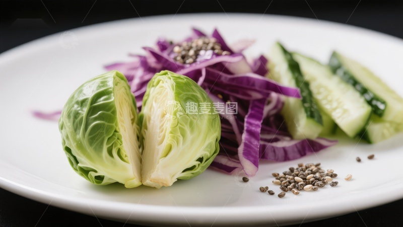 高清大图下载【趣麦麦图】切片蔬菜与奇亚籽摆盘