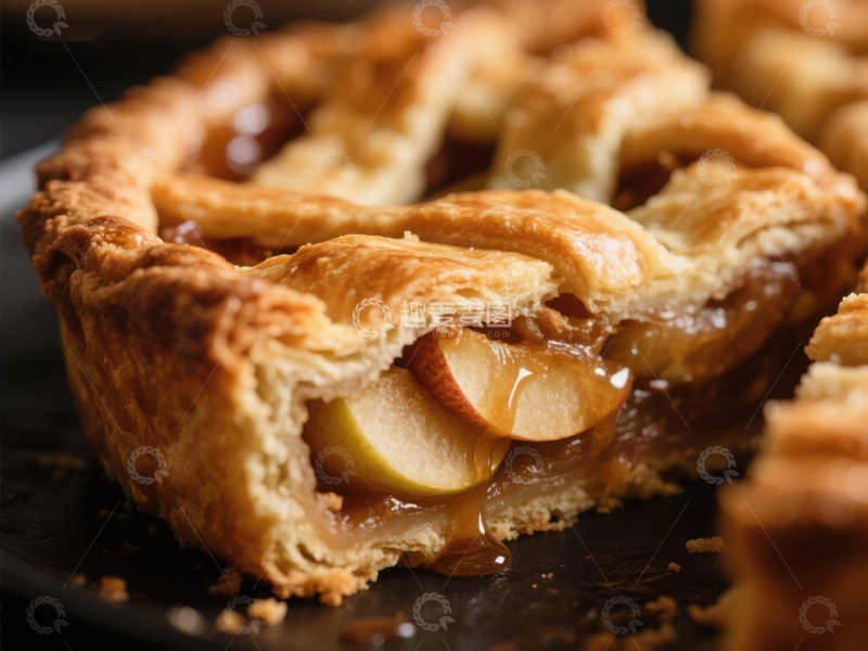 高清大图下载【趣麦麦图】酥皮苹果派的诱人特写