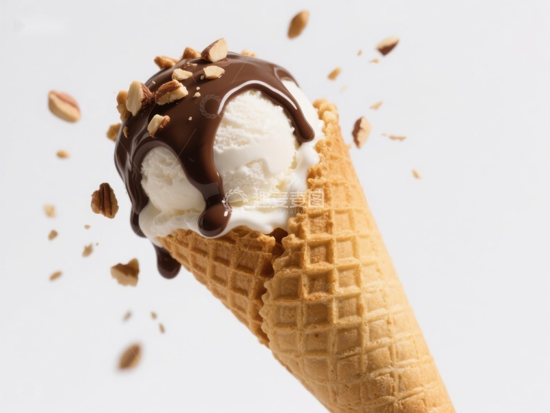 高清大图下载【趣麦麦图】巧克力淋面的冰淇淋蛋筒