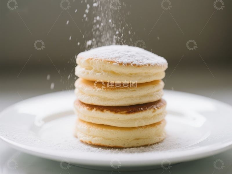 高清大图下载【趣麦麦图】糖粉撒落的松饼堆