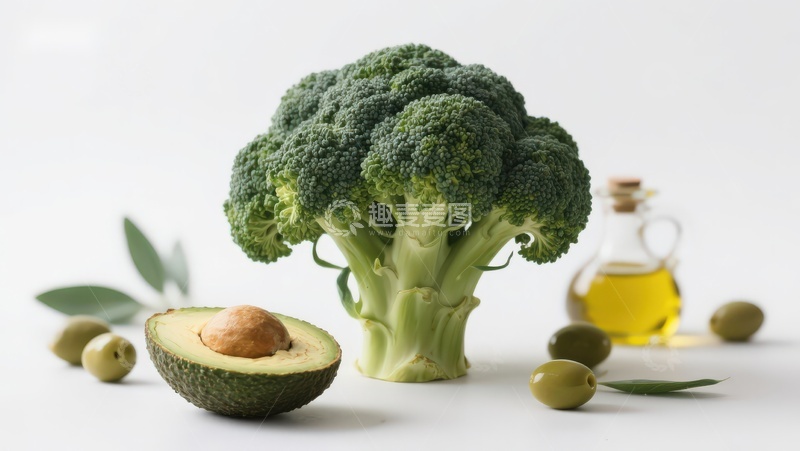 高清大图下载【趣麦麦图】新鲜蔬菜与橄榄油静物