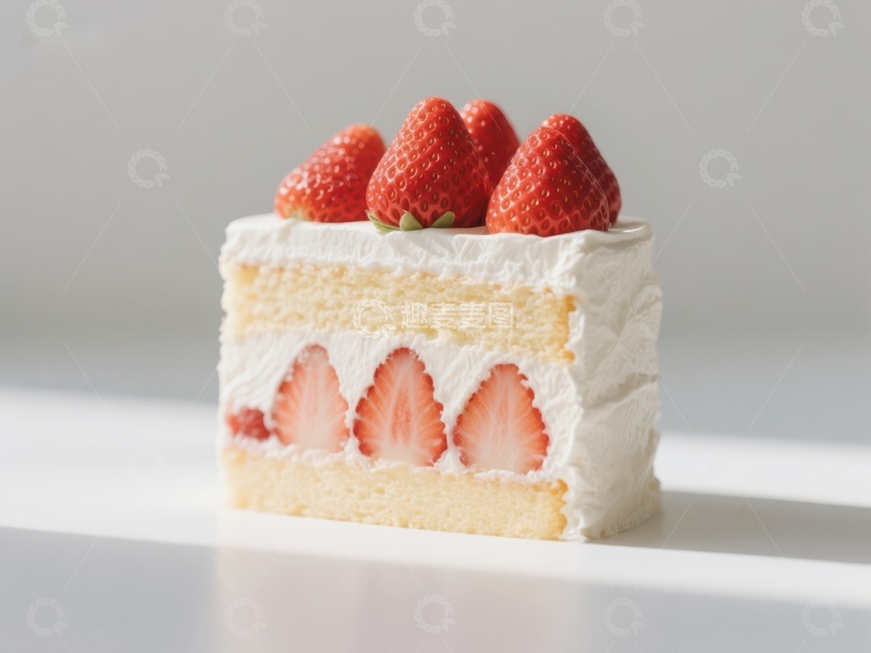 高清大图下载【趣麦麦图】草莓奶油蛋糕切片