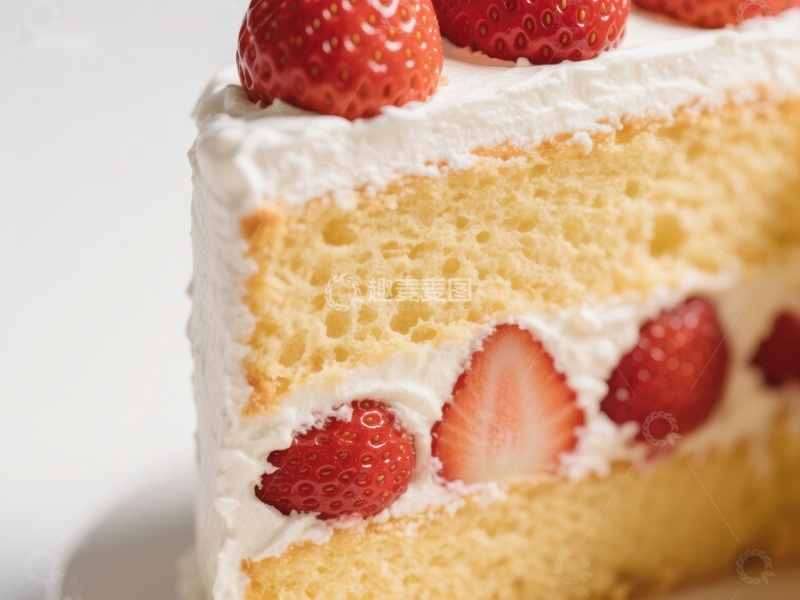 高清大图下载【趣麦麦图】草莓奶油蛋糕切片