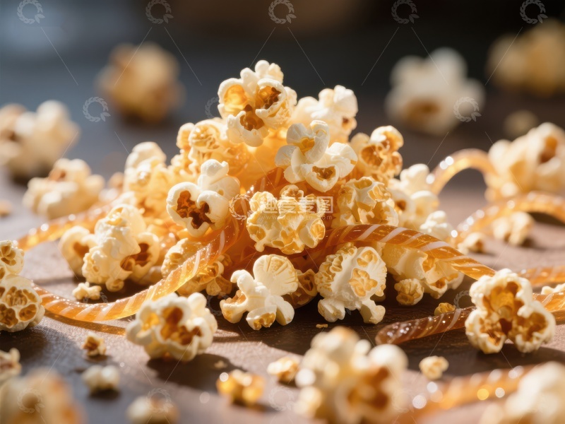 高清大图下载【趣麦麦图】爆米花与糖丝的美味组合