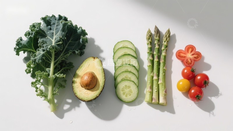 高清大图下载【趣麦麦图】新鲜蔬菜与水果排列展示