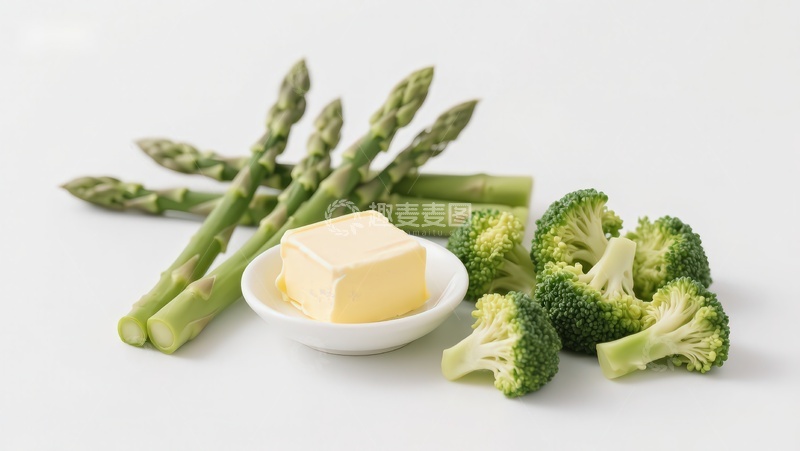 高清大图下载【趣麦麦图】芦笋西兰花与黄油