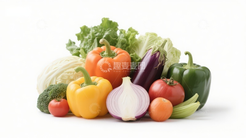 高清大图下载【趣麦麦图】新鲜蔬菜组合展示