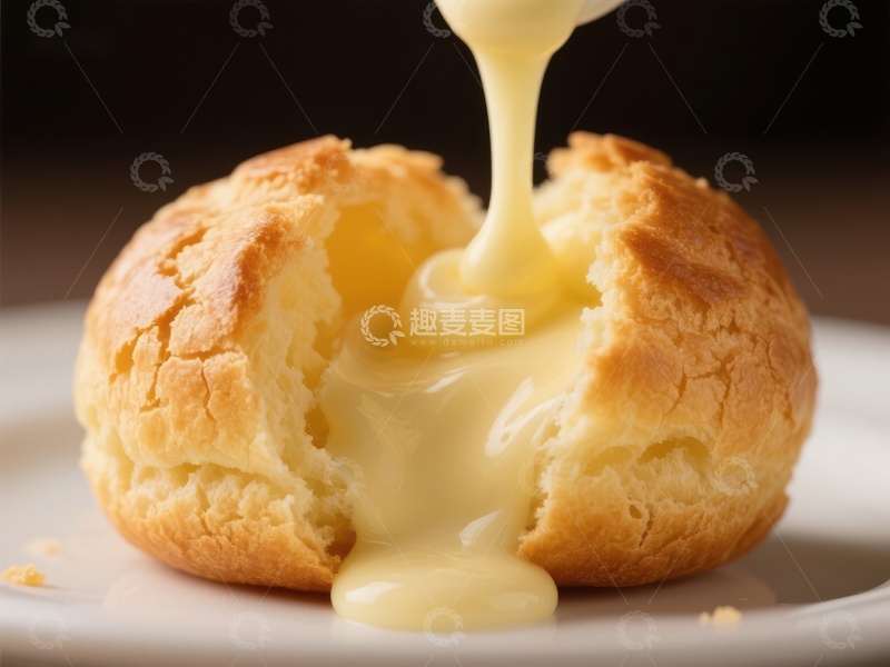 高清大图下载【趣麦麦图】奶油泡芙浇注香浓奶酱