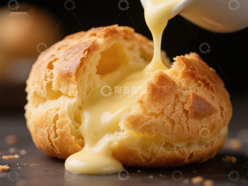 高清大图下载【趣麦麦图】奶油注入酥皮泡芙