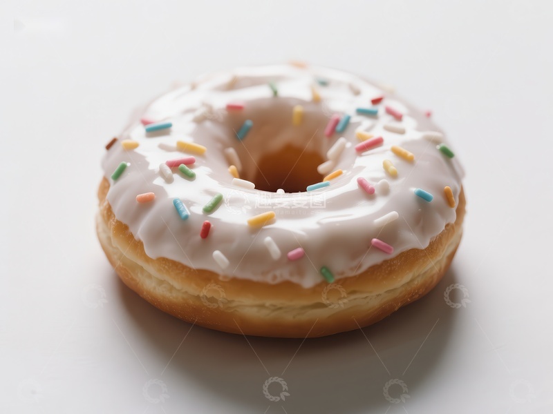 高清大图下载【趣麦麦图】奶油甜甜圈配彩色糖粒