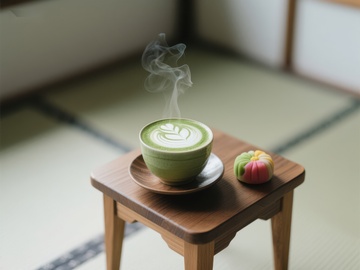 热气腾腾的抹茶与和果子