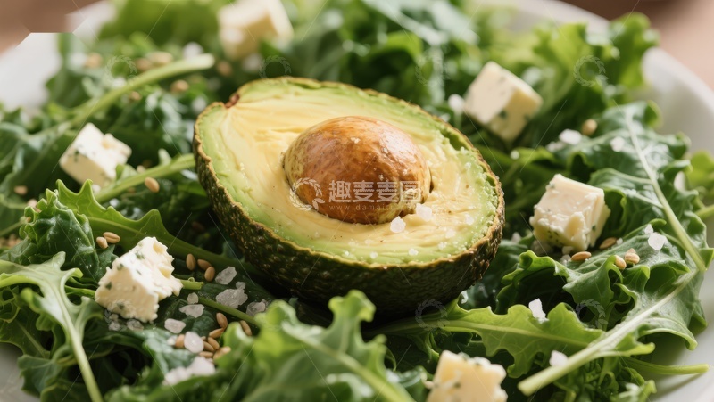 高清大图下载【趣麦麦图】牛油果沙拉配奶酪