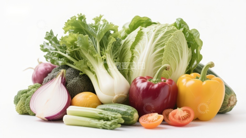 高清大图下载【趣麦麦图】新鲜蔬菜组合展示