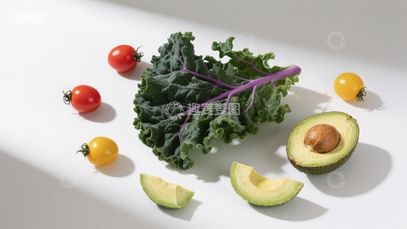 高清大图下载【趣麦麦图】新鲜蔬菜与牛油果静物摆拍