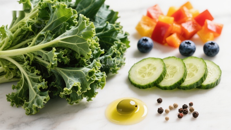 高清大图下载【趣麦麦图】新鲜蔬菜与调味料摆拍