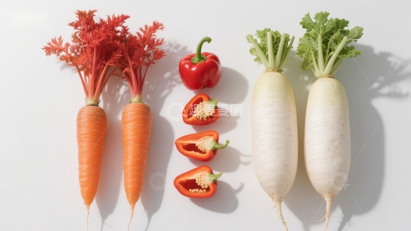 高清大图下载【趣麦麦图】新鲜蔬菜排列展示