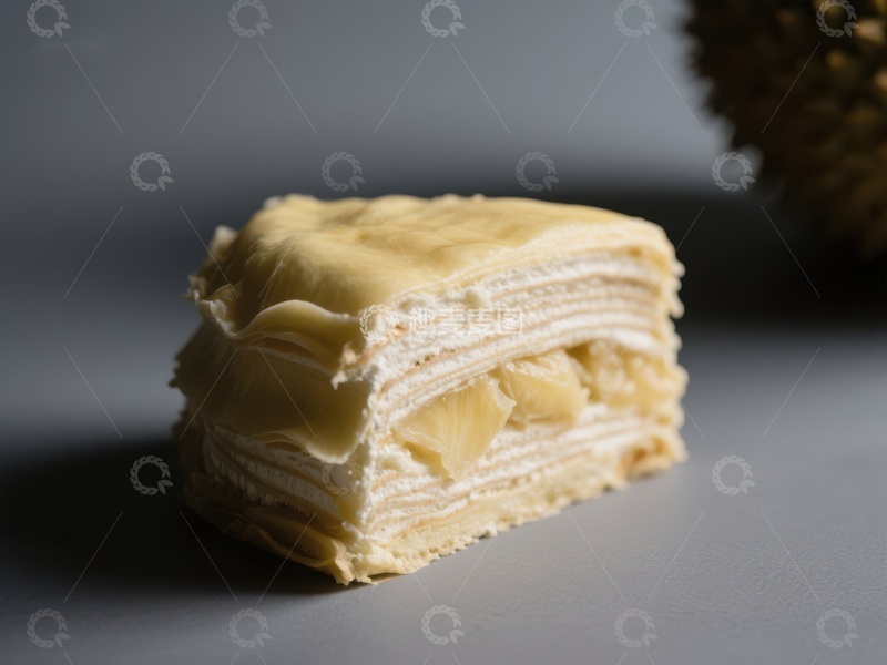 高清大图下载【趣麦麦图】榴莲千层蛋糕特写