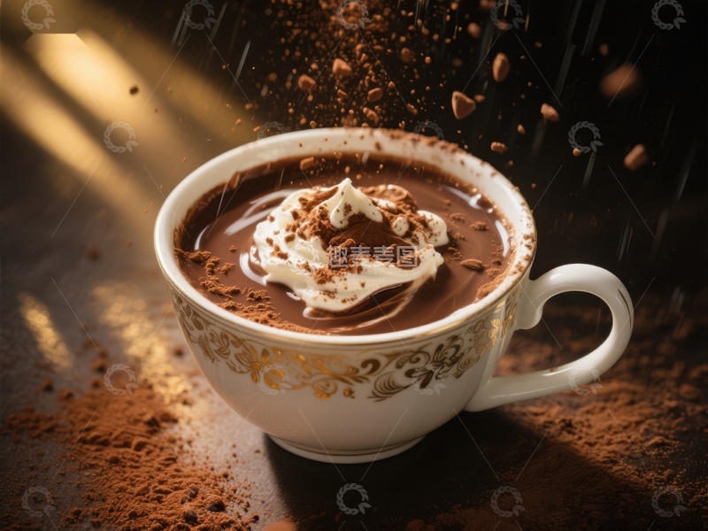 高清大图下载【趣麦麦图】热巧克力与奶油的完美结合