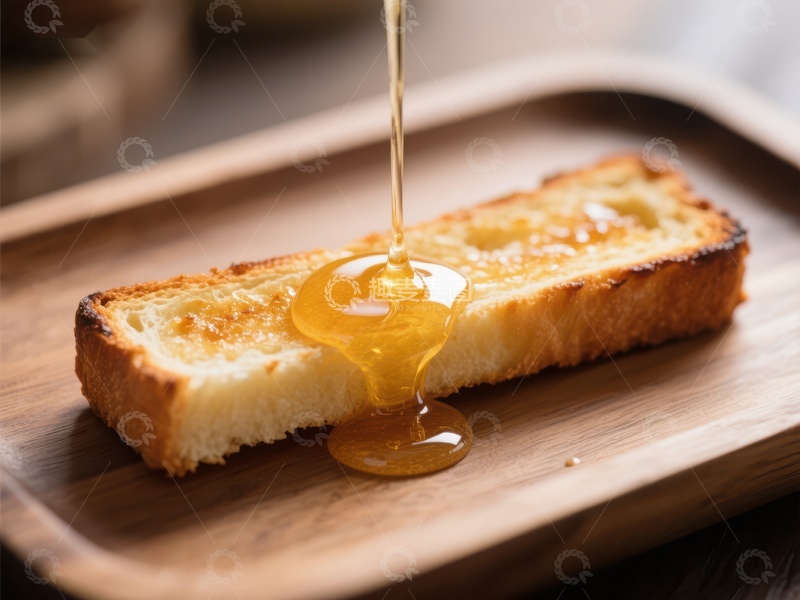 高清大图下载【趣麦麦图】蜂蜜缓缓浇在烤面包上