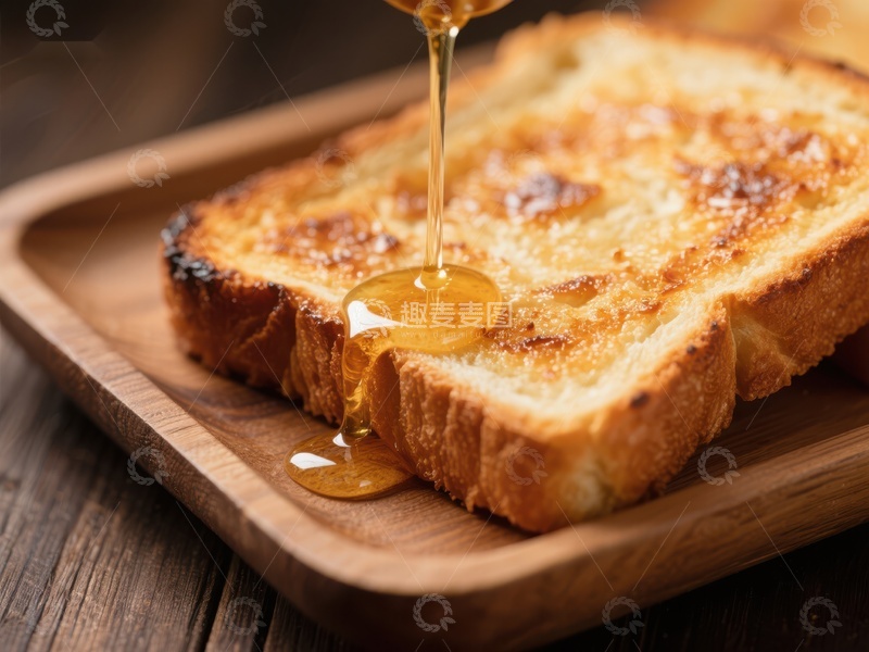 高清大图下载【趣麦麦图】蜂蜜淋在烤面包上