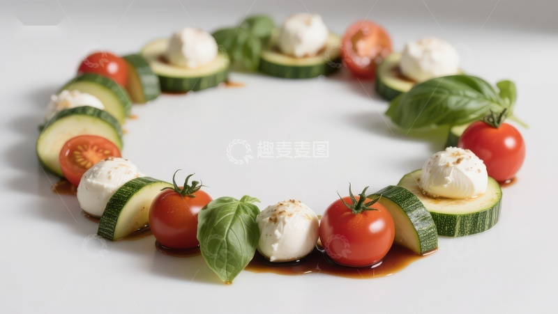 高清大图下载【趣麦麦图】蔬菜与奶酪环形摆盘