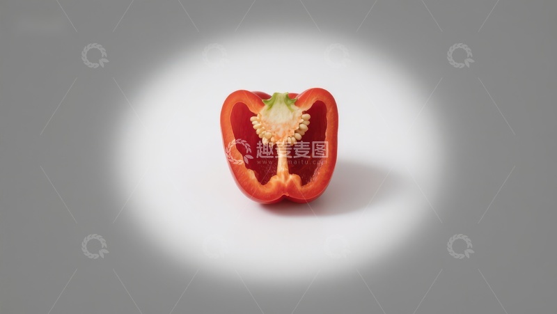高清大图下载【趣麦麦图】切开的红甜椒特写