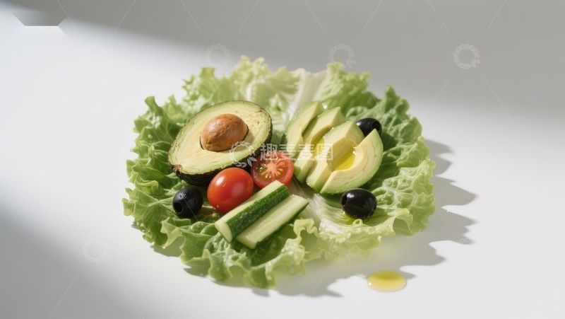 高清大图下载【趣麦麦图】新鲜蔬菜沙拉摆盘
