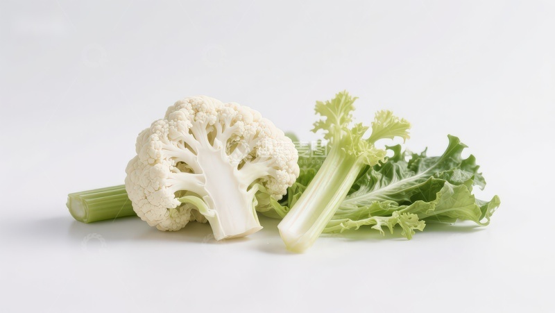 高清大图下载【趣麦麦图】花椰菜与绿叶蔬菜特写