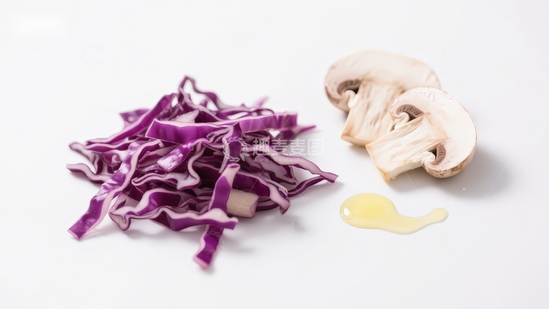 高清大图下载【趣麦麦图】紫甘蓝与蘑菇切片静物