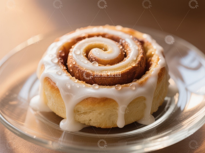 高清大图下载【趣麦麦图】香甜肉桂卷配糖霜